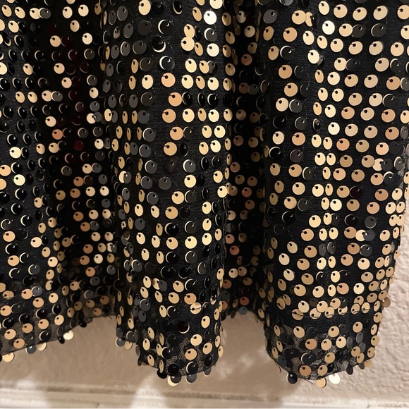 Black V Cut Sequined Cocktail Dress. - Picture 6 of 9